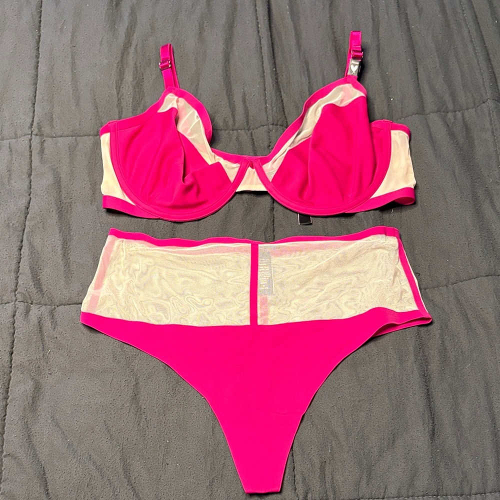Victoria's Secret Fuchsia and Beige Lingerie